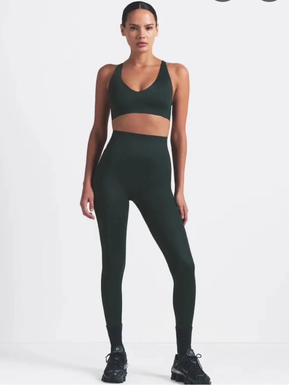 NikeSKIMS Shine V Neck Bra - Dark Teal